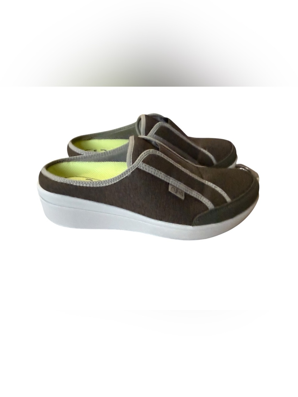 Ryka Lounge Slip On Mule Shoes Women’s 6.5 Wide Gray Green New in Box